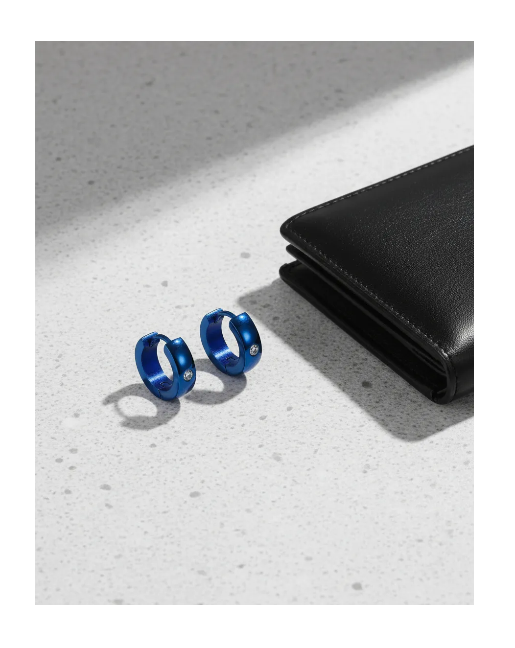 Aros Punk Hombre Mujer Azul Rey Earing Moda-3