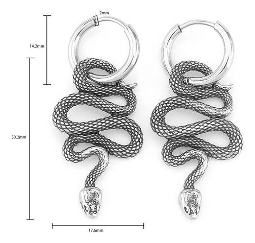 Aros Serpiente Titanio Punk Hombre Mujer Earing Moda-2