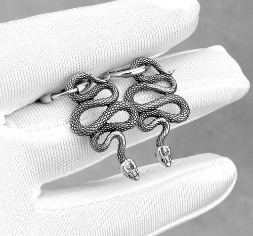 Aros Serpiente Titanio Punk Hombre Mujer Earing Moda-4