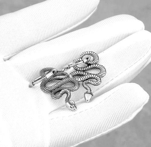 Aros Serpiente Titanio Punk Hombre Mujer Earing Moda-5