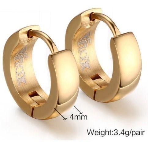 Aros Punk Gold Space Acero Dorado 2 Piezas Argolla-1