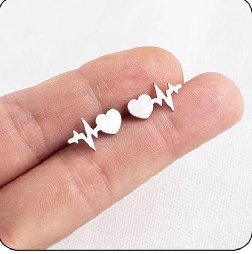 Aros Corazón Latidos Acero Quirurgico Silver Space-2