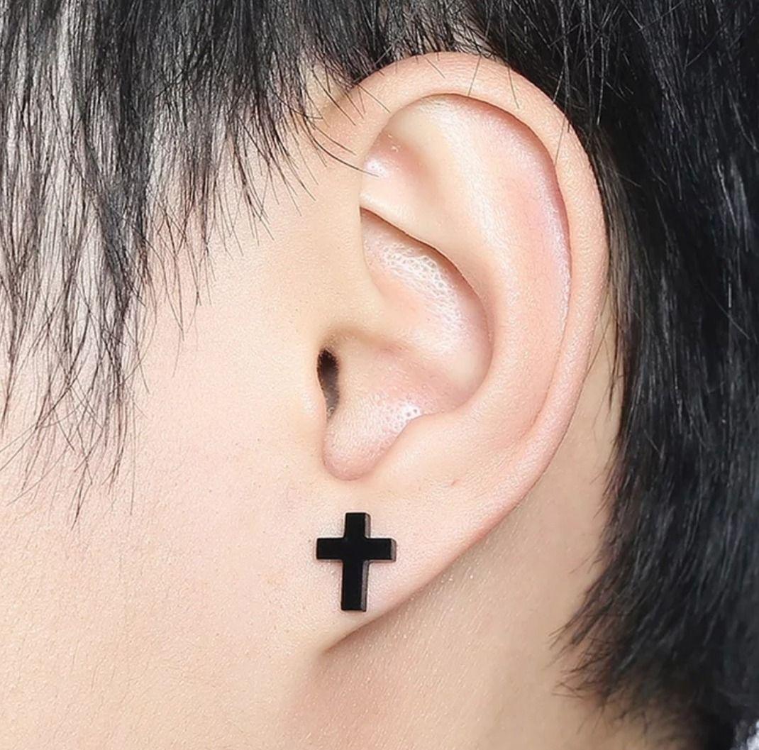 Aros Punk Cruz Black Guns Hombre Mujer Moda 2019 Vintage-3
