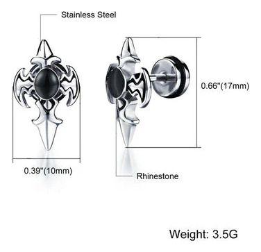 Aros Punk Silver Black Ring Hombre Mujer Moda Vintage-2