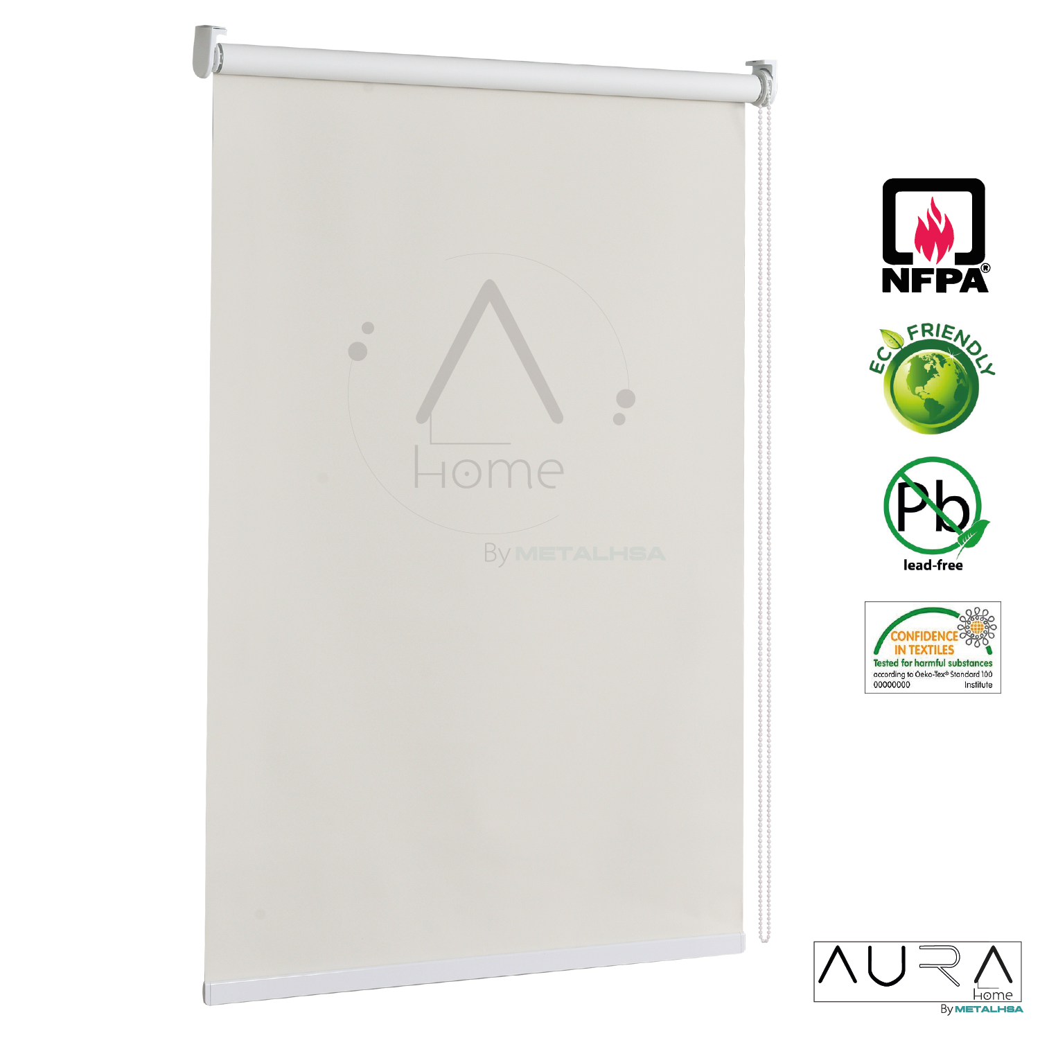 Cortina Roller Sunscreen 200X165 Cm 5% Apertura Beige Aura-3