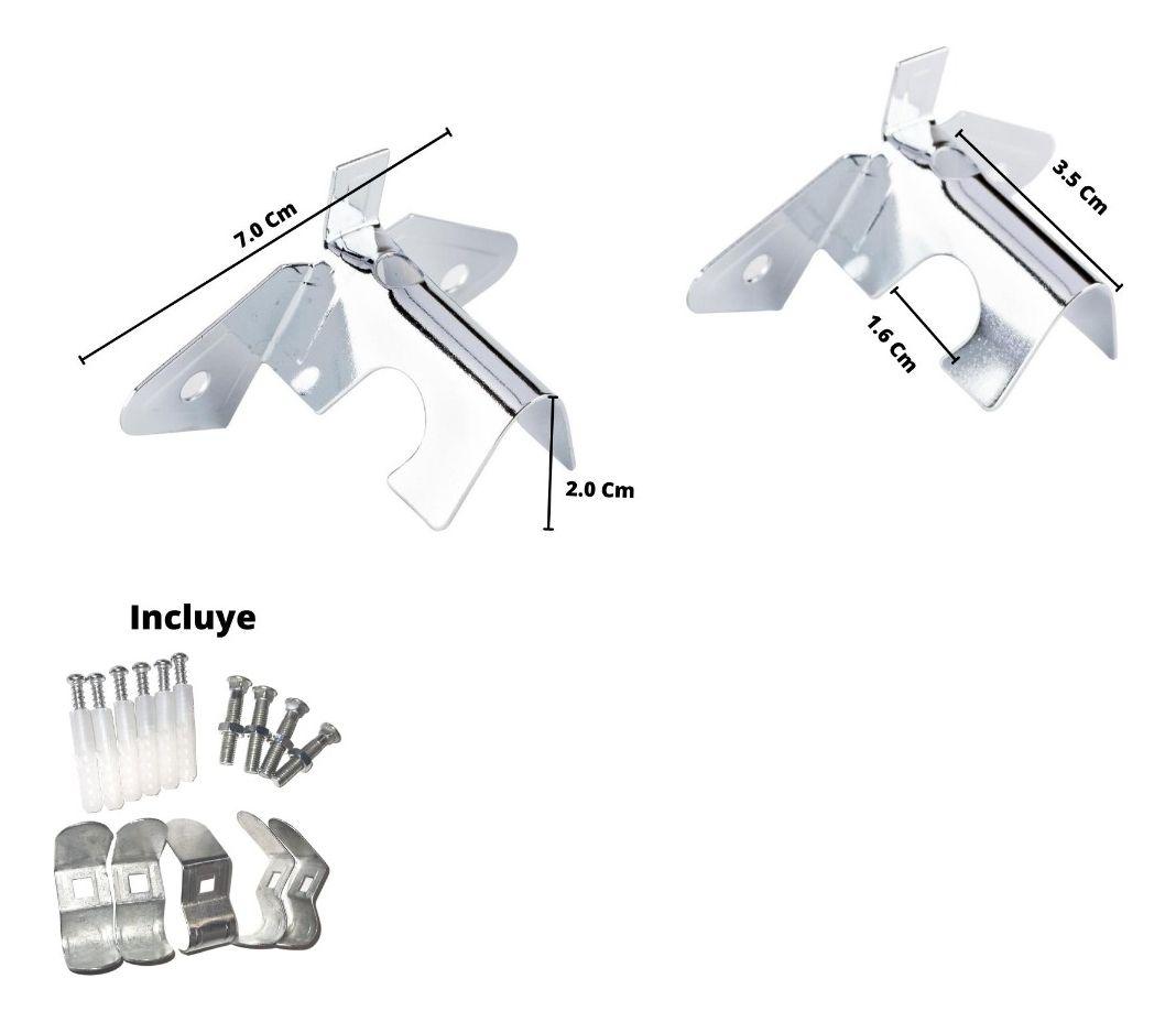 Pack 2 Unidades Soporte Cromado Techo 16 Mm-2