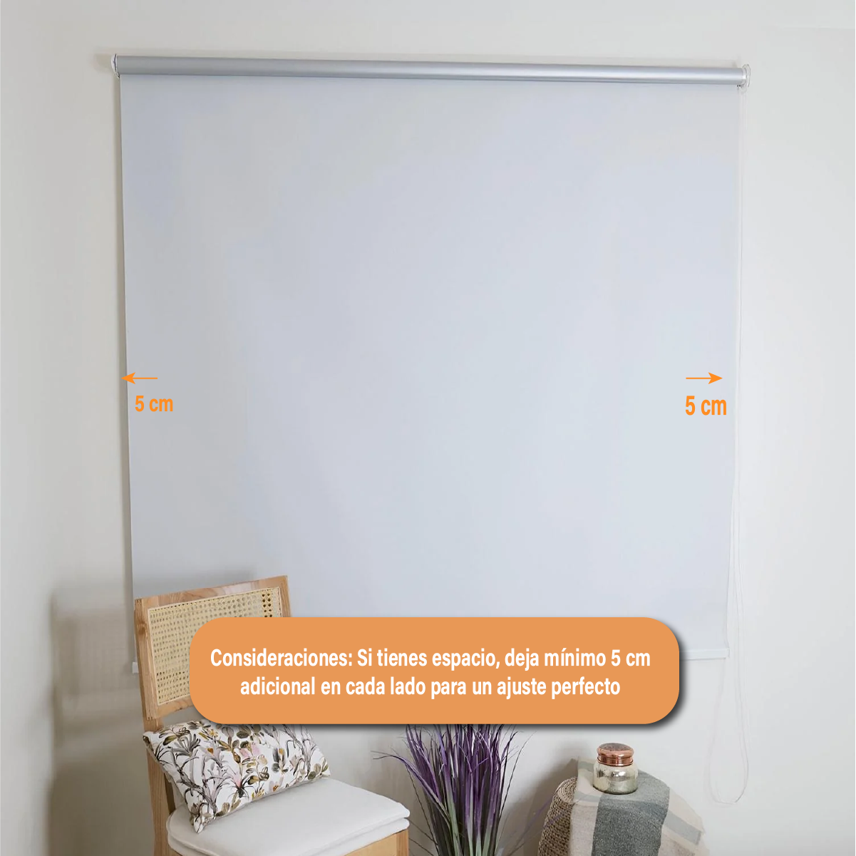 Cortina Roller Blackout 220 X 165 Cm Color Blanco Marca Sunfree-5
