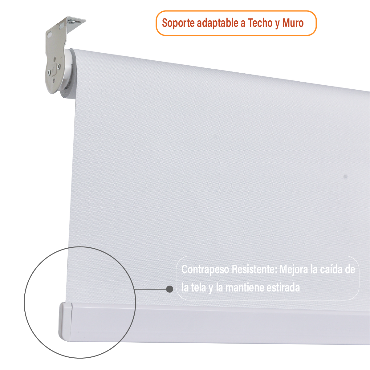 Cortina Roller Blackout 220 X 165 Cm Color Blanco Marca Sunfree-6