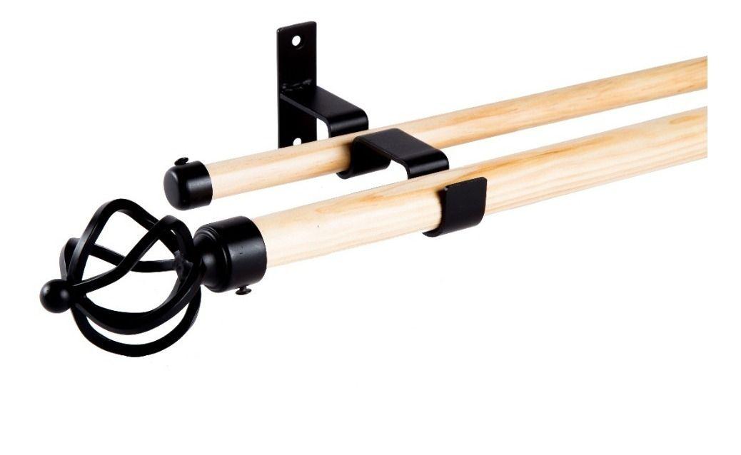 Set Madera/Metal 19/28 Mm Color Negro 1.50 Mt Bola Alambre-0