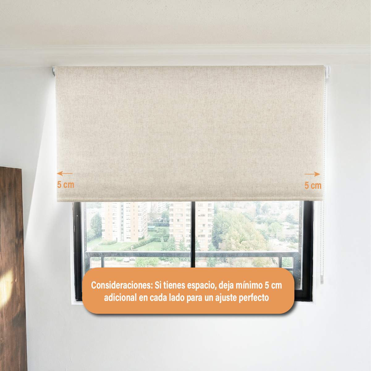 Cortina Roller Blackout 180 X 165 Cm Color Textura Lino Marca Sunfree-7