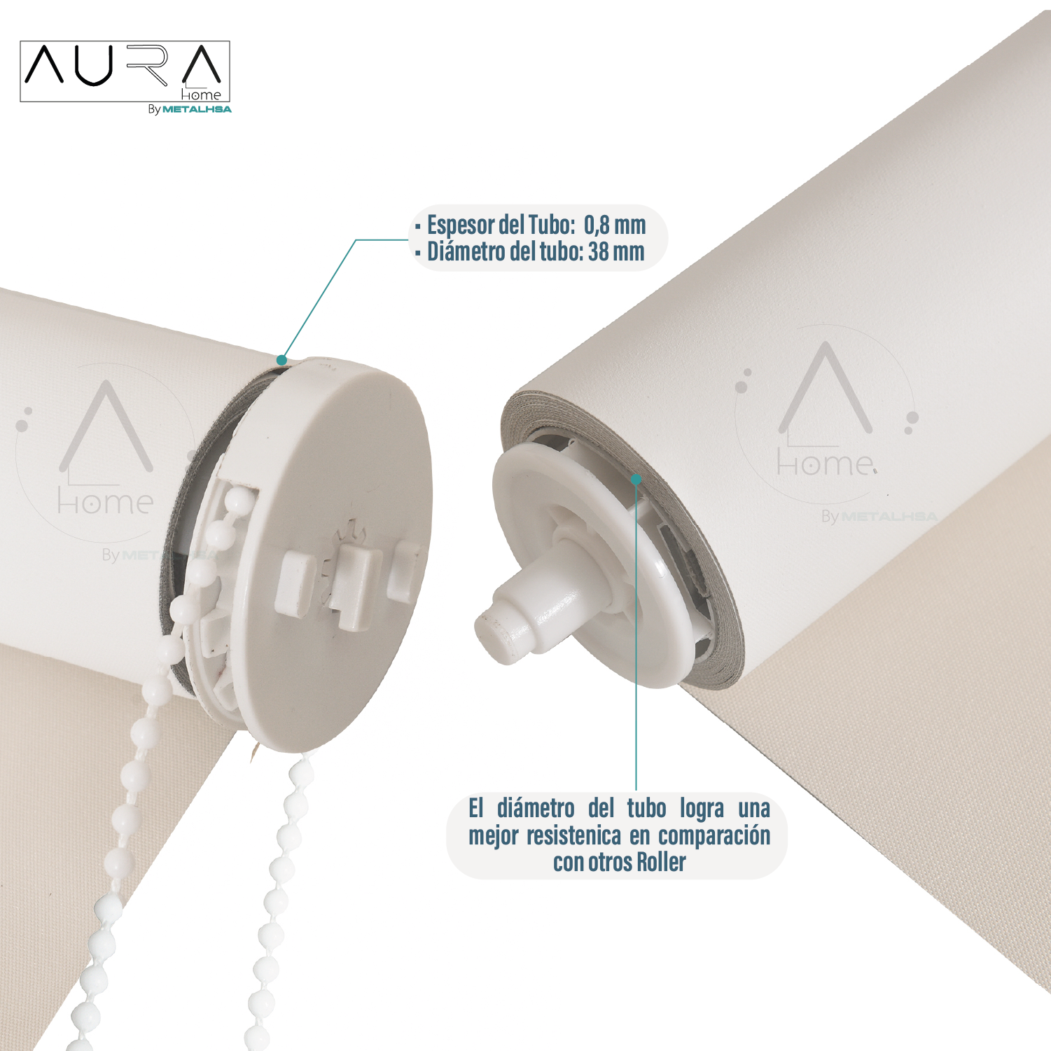 Cortina Roller Sun Screen Aura Beige 150X165 Cm-2
