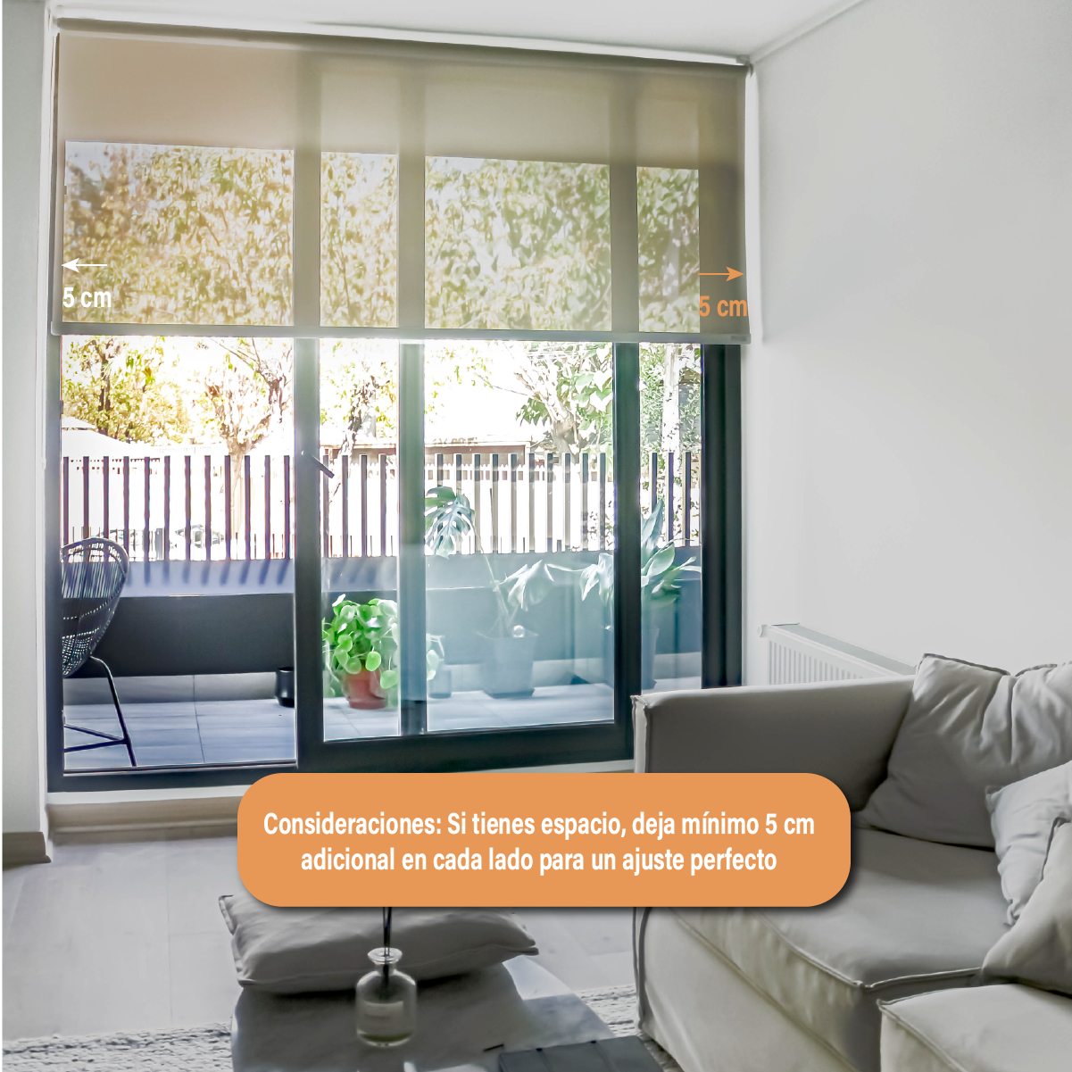 Cortina Roller Sunscreen 080 X 165 Cm Color Gris Marca Sunfree-5