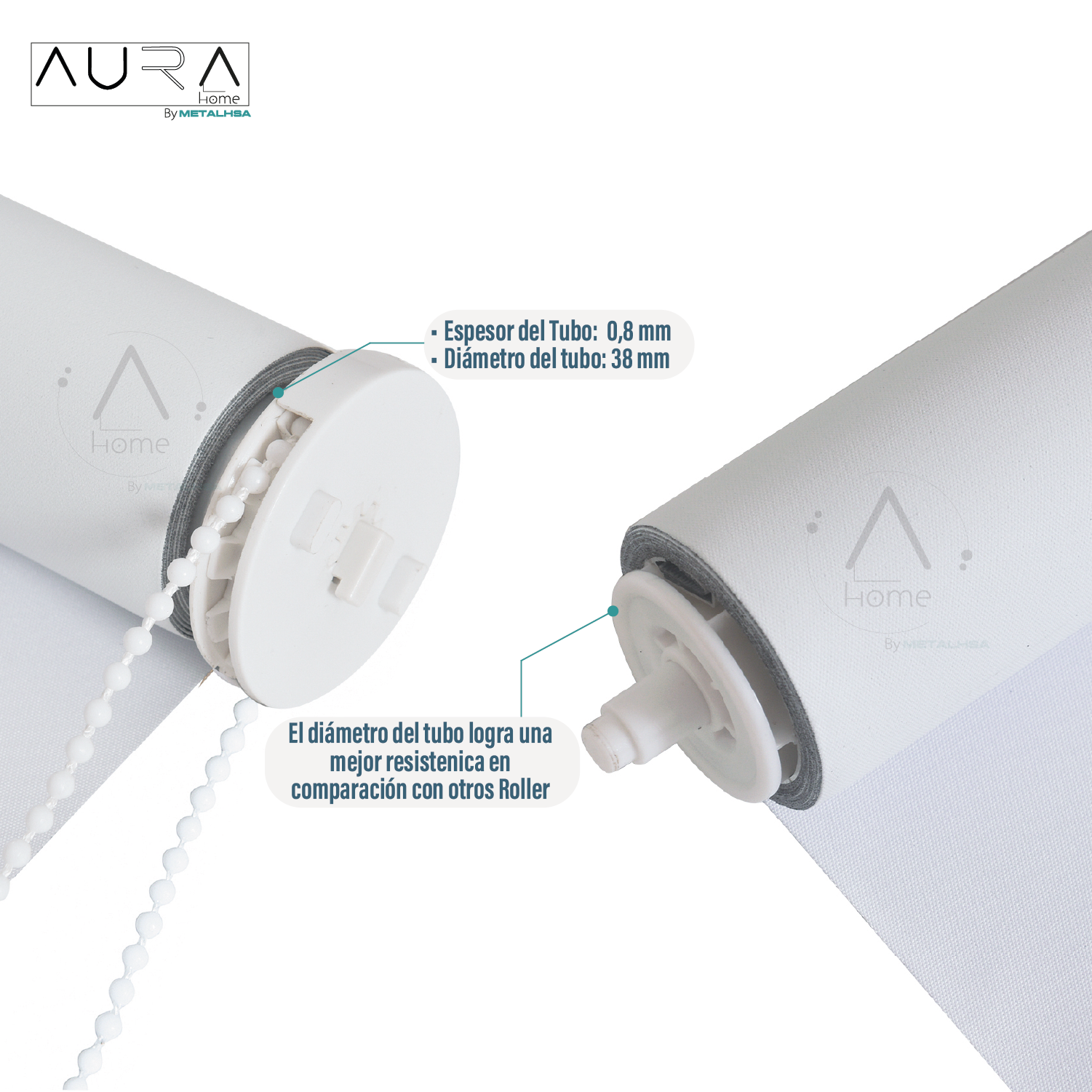 Cortina Roller Blackout Aura Blanco 180X165 Cm-2