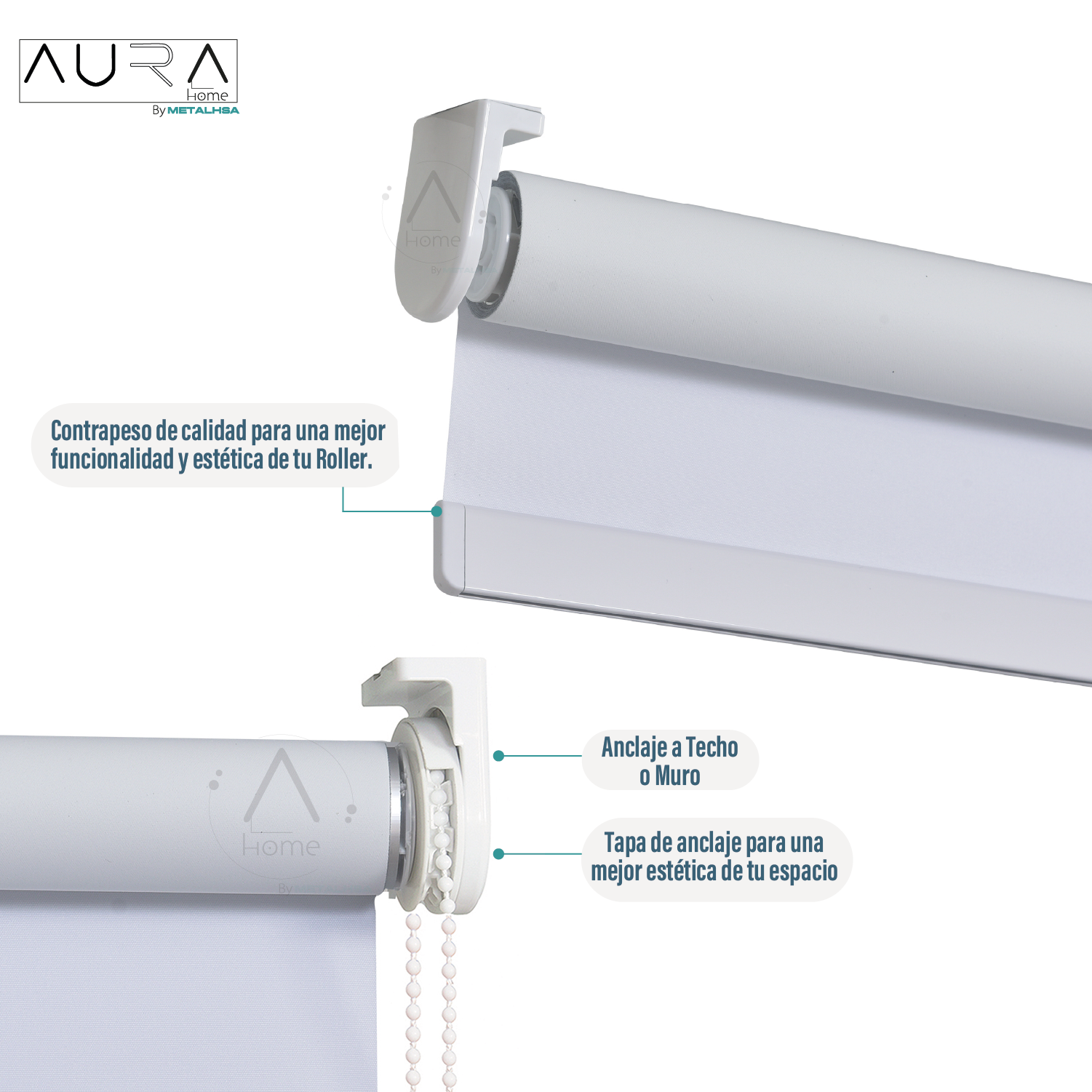 Cortina Roller Blackout Aura Blanco 180X165 Cm-3