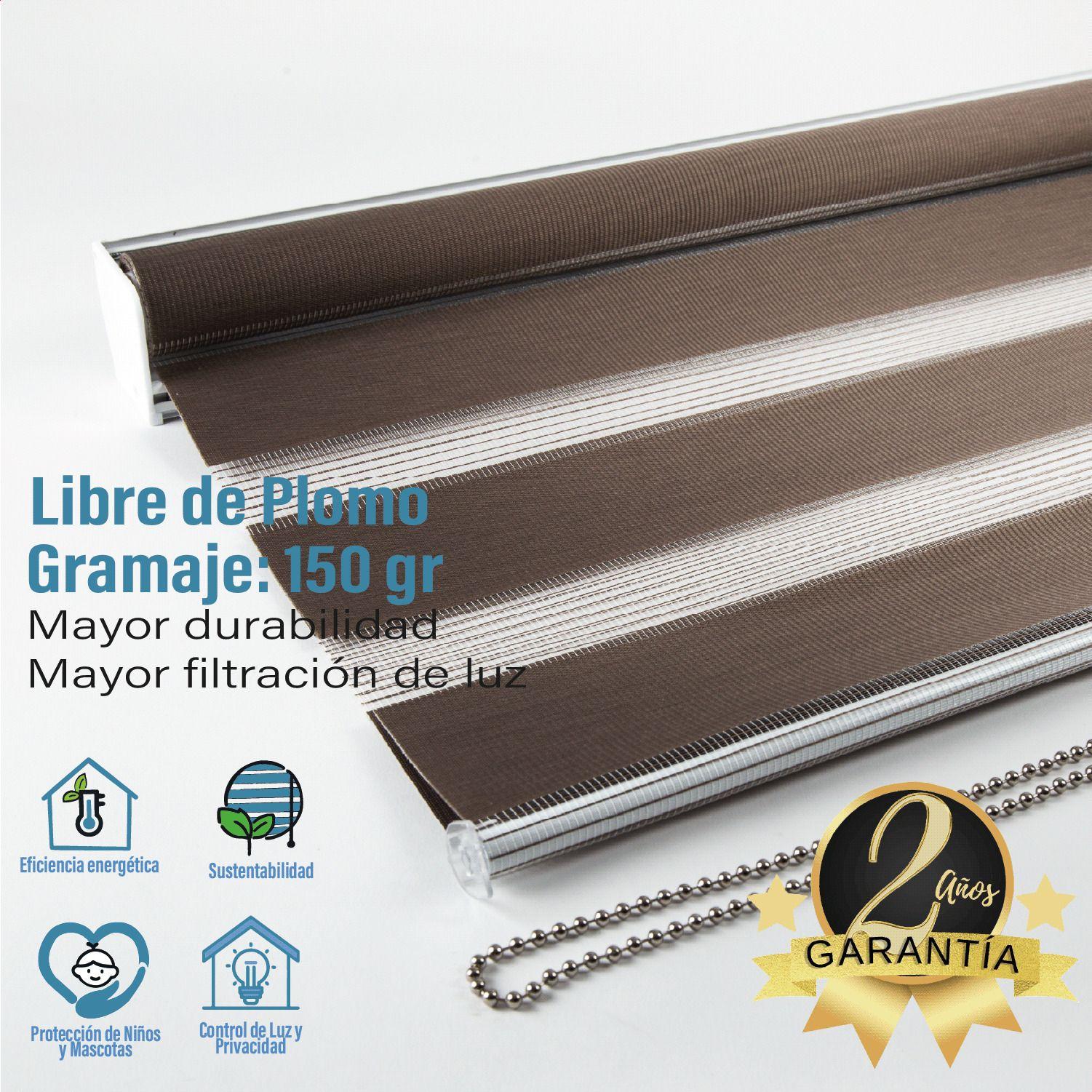 Cortina Roller Duo Zebra Día y Noche Tostado 150 X 165 Cm Sin Cenefa Sunfree-5