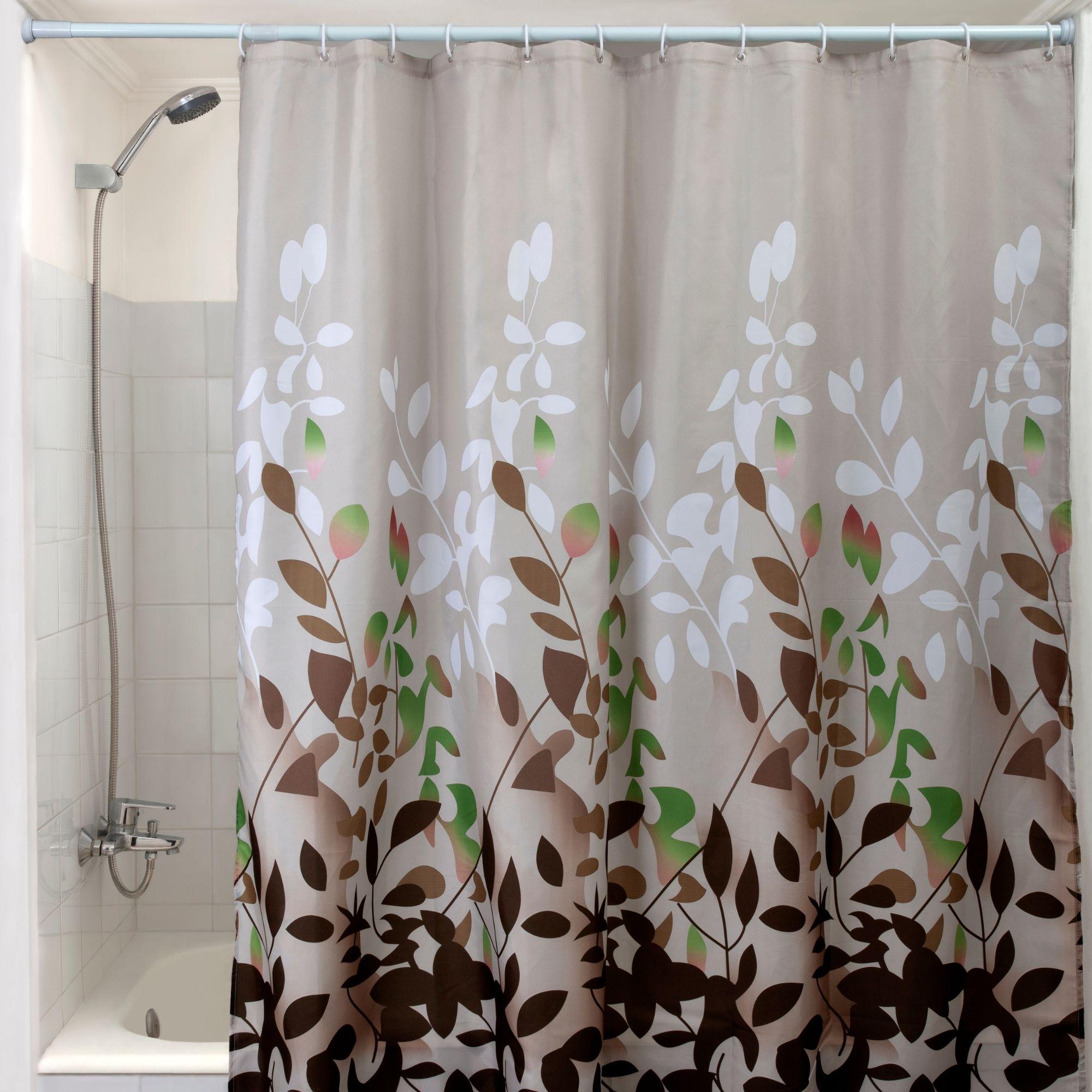 Cortina De Baño 180 x 180 Cm Peva Diseño Hojas-2