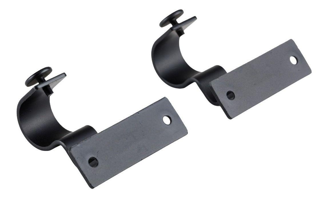 Pack 2 Unidades Soporte Simple Techo De Metal Negro 28 Mm-0