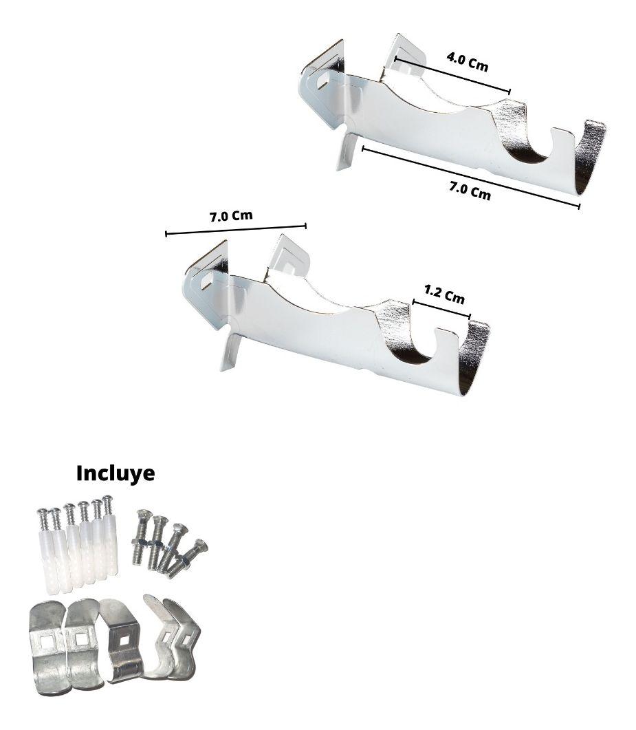 Pack 2 Unidades Soporte Cromado Simple 12 Mm-2