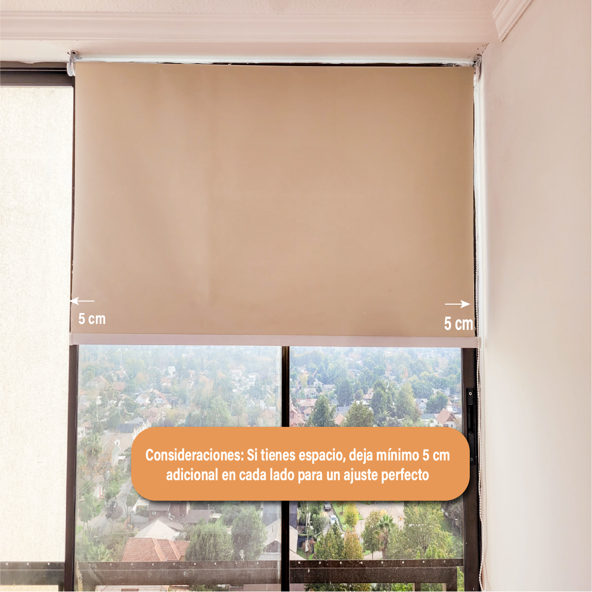 Cortina Roller Blackout 150 X 165 Cm Color Beige Marca Sunfree-8