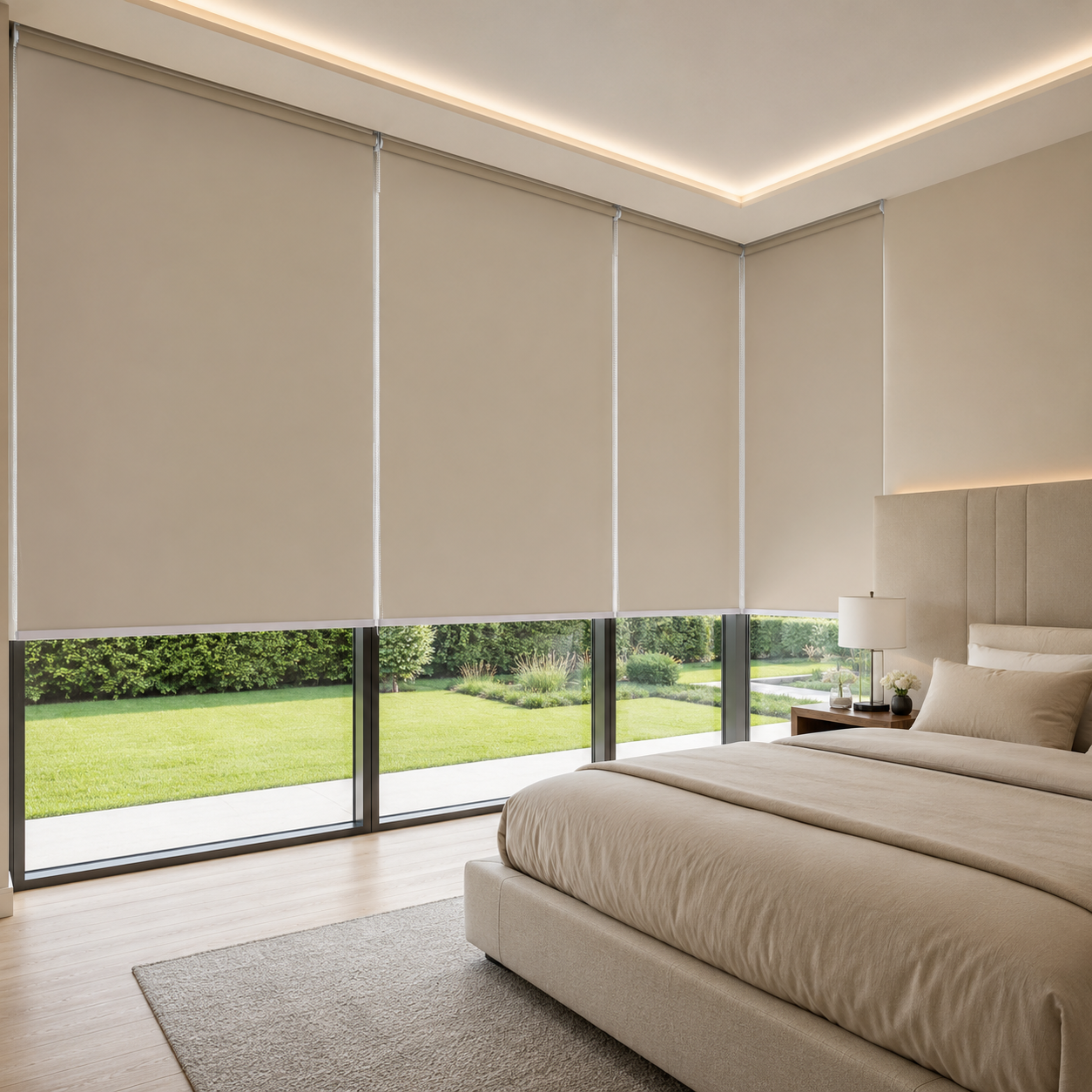 Cortina Roller Blackout 100 X 165 Cm Color Beige Sunfree-4