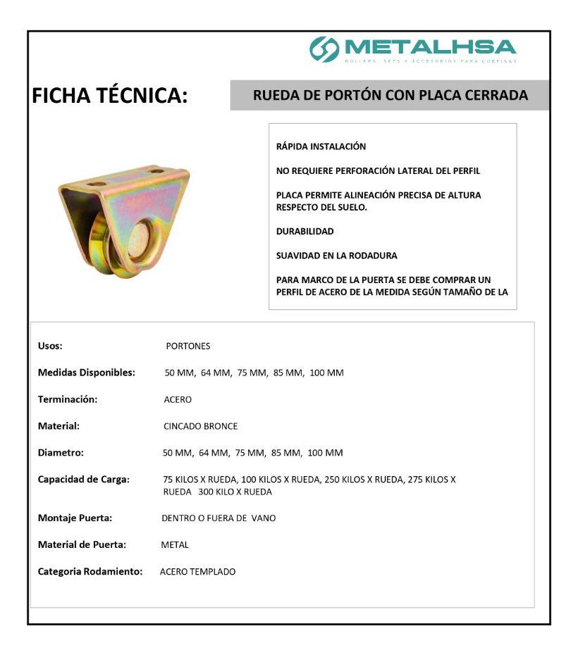 Rueda Para Portón Con Placa Cerrada 85 Mm-4