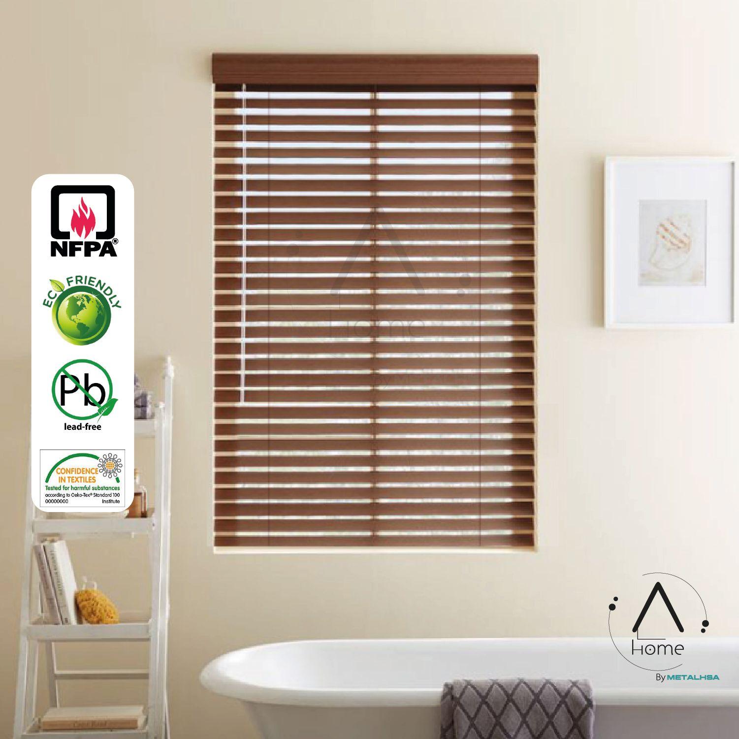 Persiana Imitación Madera 50 MM 200X165 Cm Cerezo Texturado-1