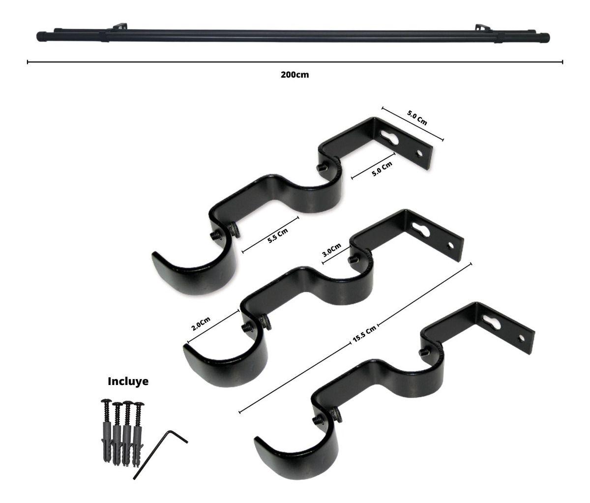 Set de Metal 19/28 Mm Color Negro x 2.00 Mt Tope-2
