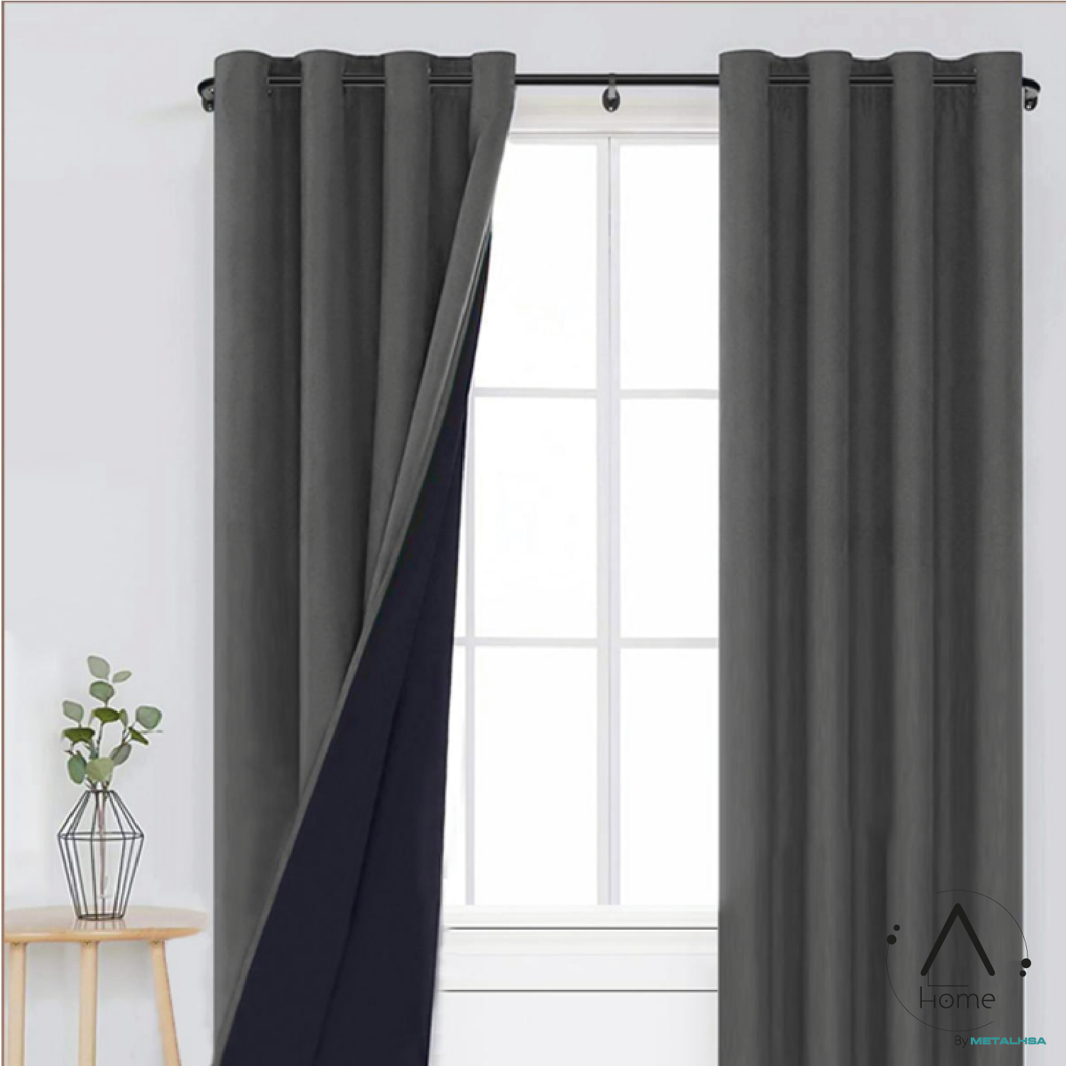 Set Barra para Cortina Simple 22/25 Mm Extensible Curvo 210 a 300 Cm Color Negro-6