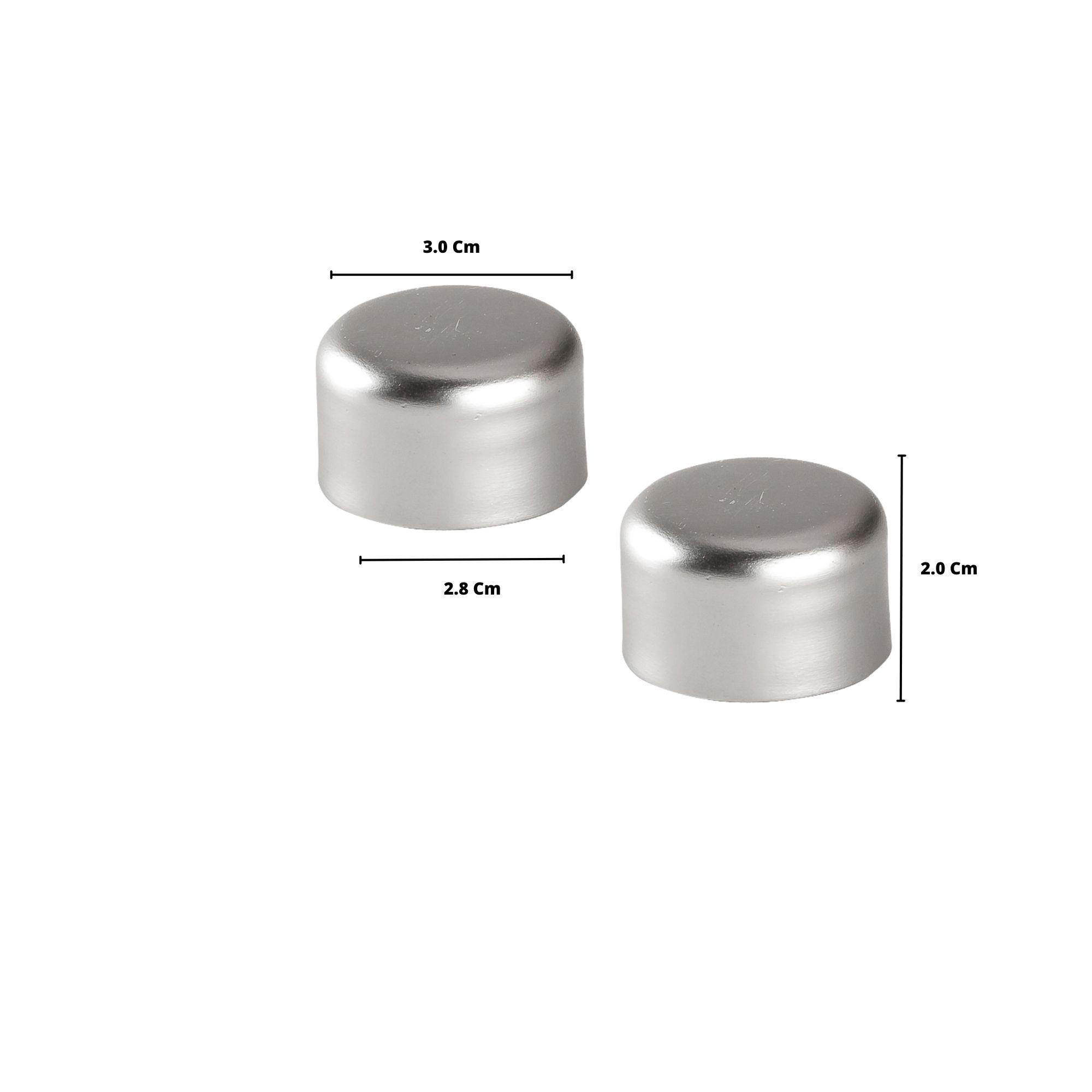 Pack 2 Unidades Terminal Tope De Metal Satín 28 Mm-2