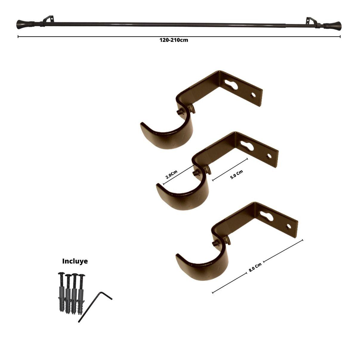 Set Simple Extensible 120-210 Cm Color Café Terminal Cónico-2
