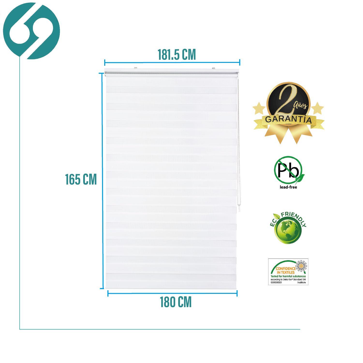 Cortina Roller Duo Zebra Día Y Noche Blanco 180 X 165 Cm Sunfree-1