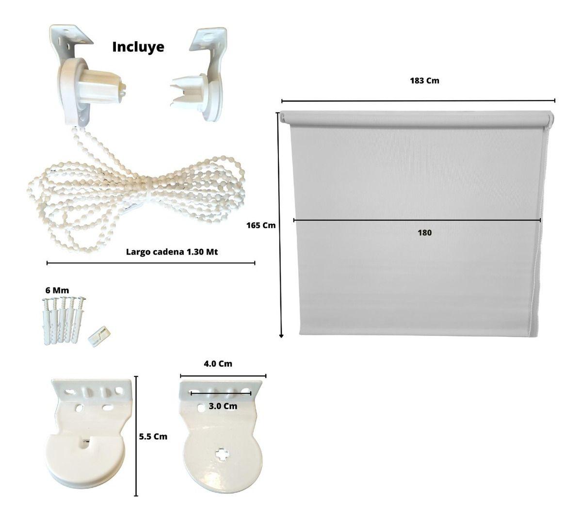 Cortina Roller Sunscreen Blanco 180 X 165 Cm-5