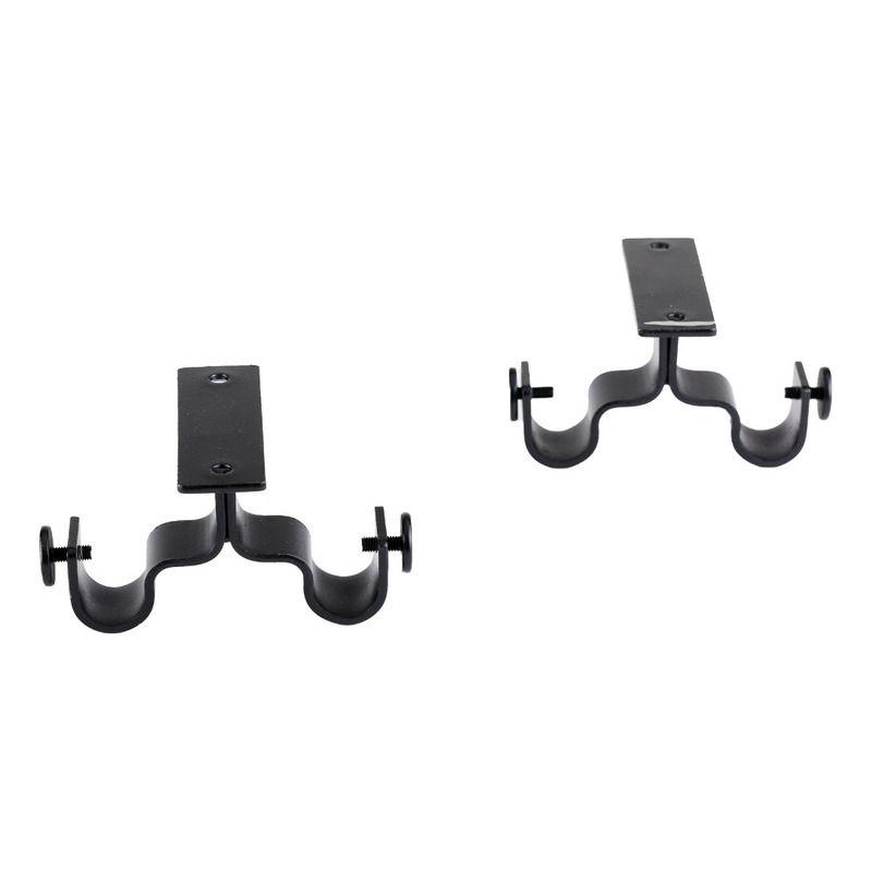 Pack 2 Unidades Soporte Doble Techo De Metal Negro 19/19 Mm-0