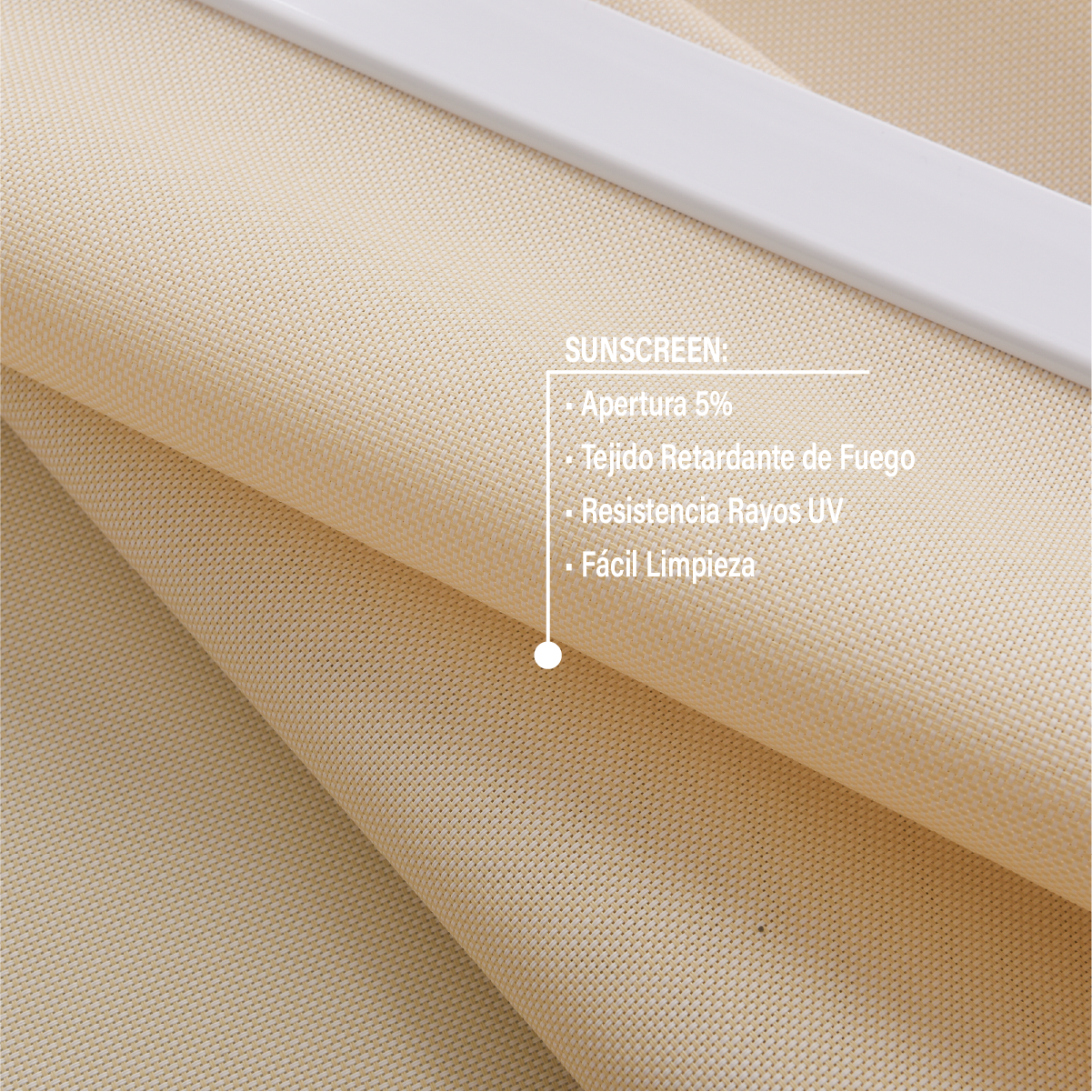 Cortina Roller Sunscreen 080 X 165 Cm Beige Sunfree-6