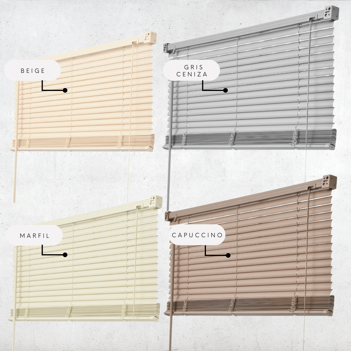 Persiana Veneciana Pvc 25MM 180X165 Cm Manual Marfil Aura-8