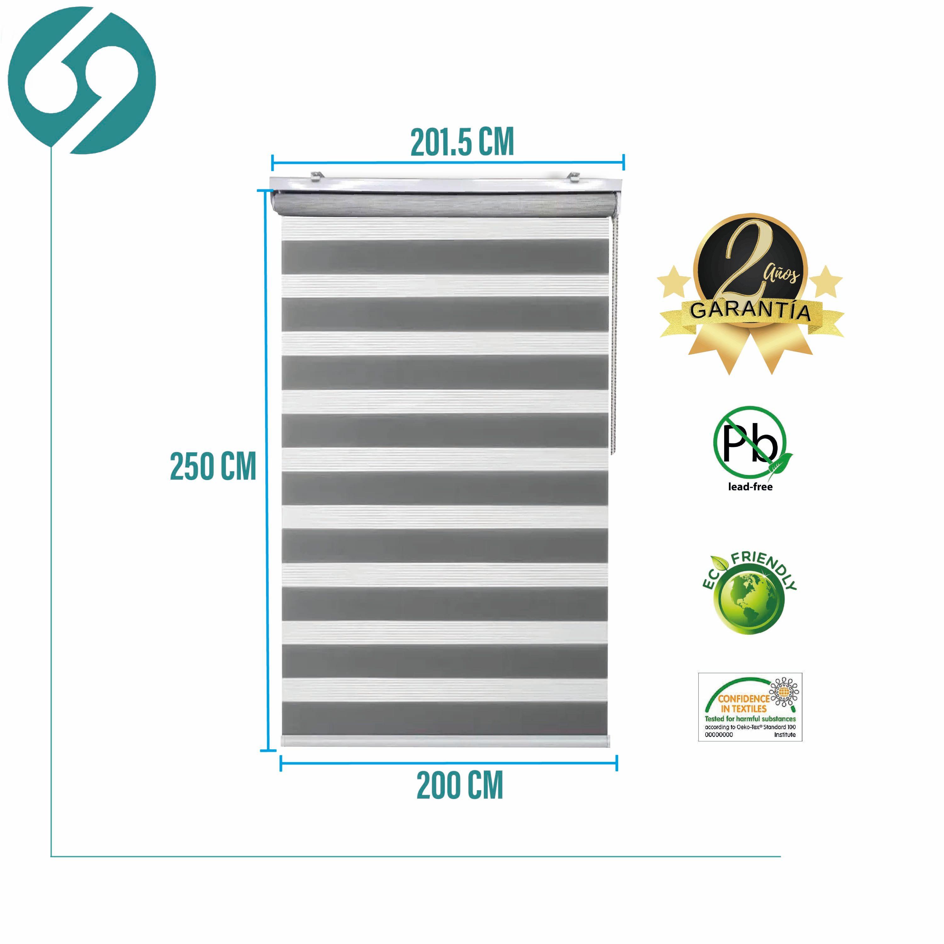 Roller Duo Zebra Día y Noche Gris 200 X 250 Cm Sin Cenefa-1