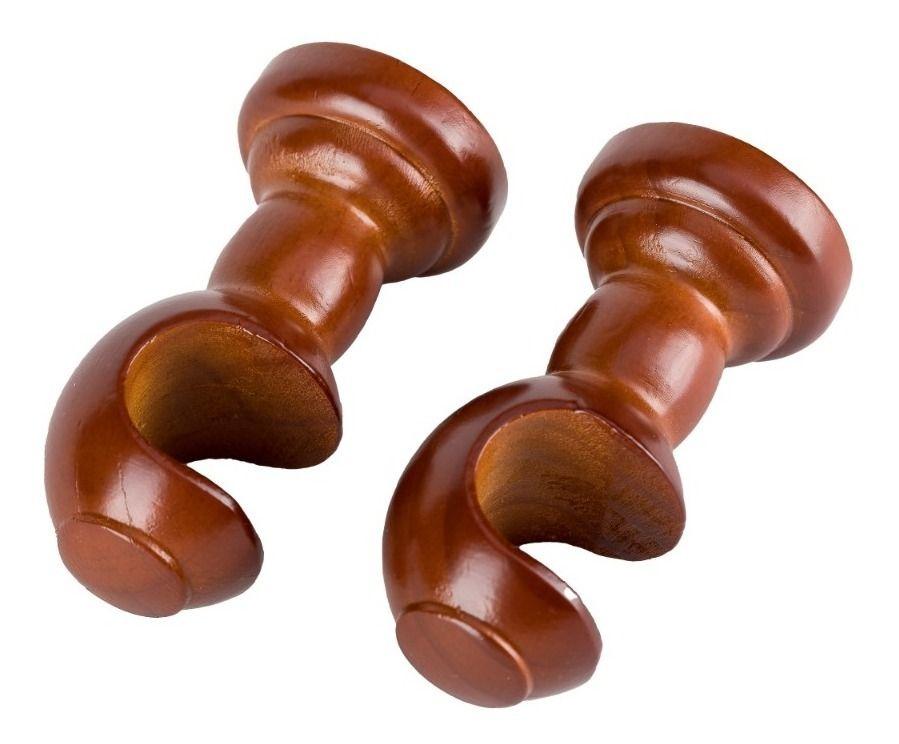 Pack 2 Unidades Soporte Simple De Madera Chocolate 35 Mm-0