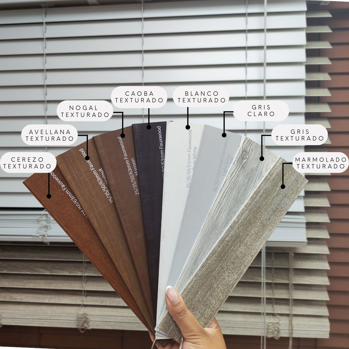 Persiana Imitación Madera 50 MM 120X250 Cm Gris Claro Aura-7