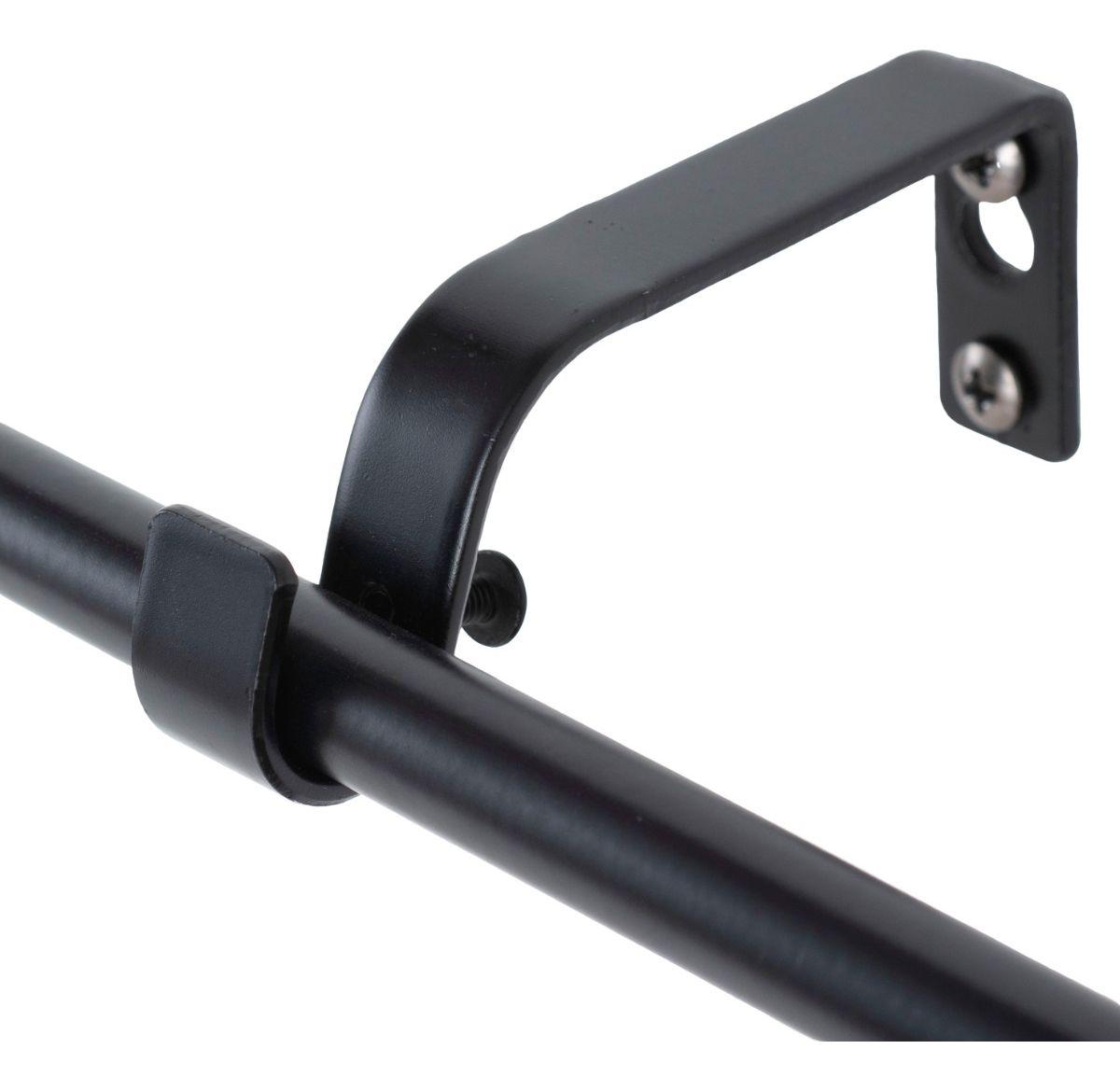 Set Barra para Cortina Simple 13/16 Mm Extensible 120-200 Cm Negro Bola-1