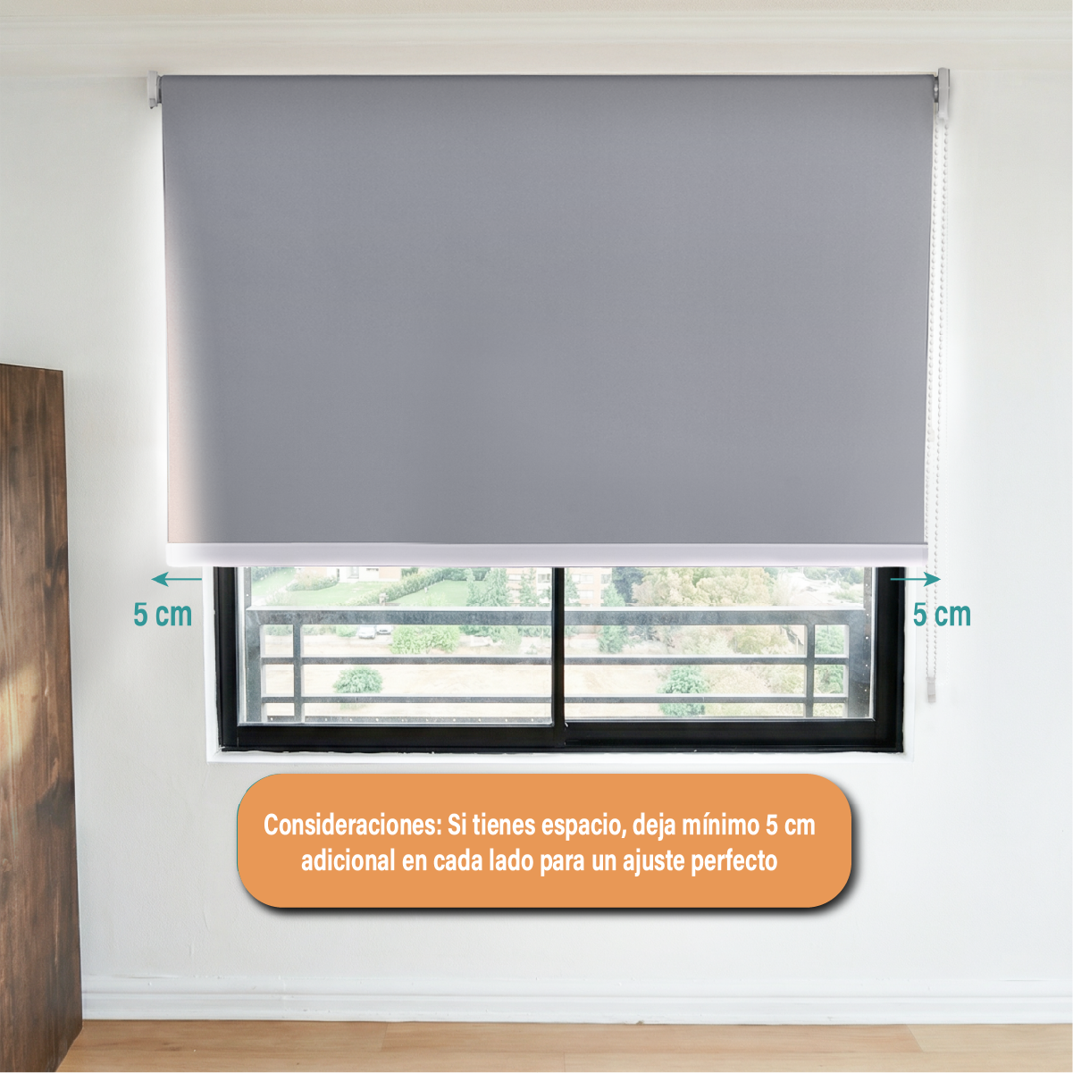 Cortina Roller Blackout 100 X 165 Cm Color Gris Marca Sunfree-8