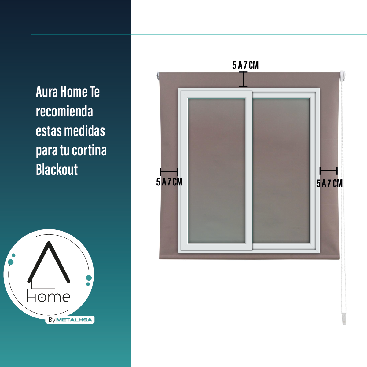 Cortina Roller Blackout Tostado 90 X 165 Cm Sunfree-7