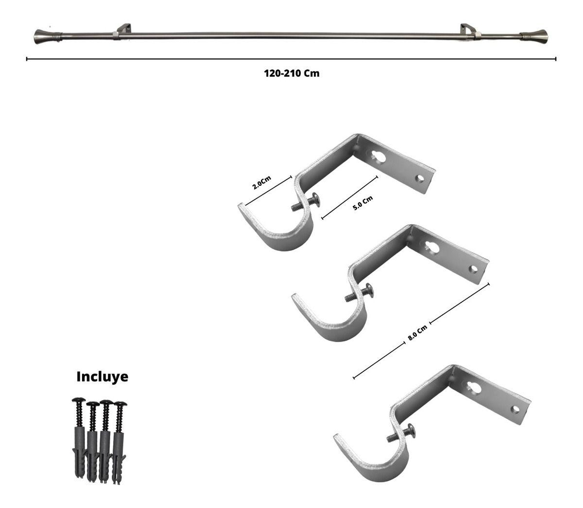 Set Simple Extensible 120-210 Cm Color Satín Terminal Cónico-5