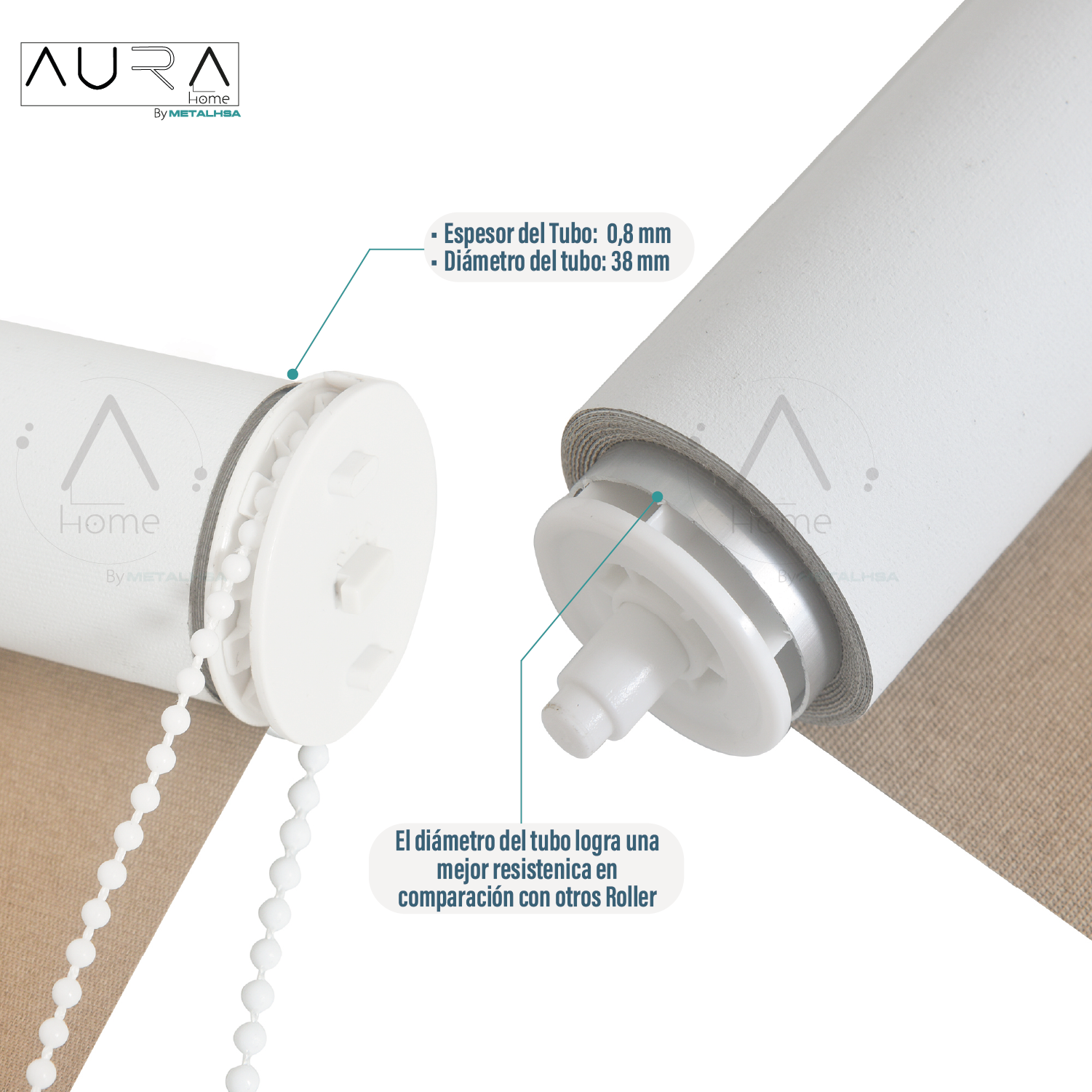 Cortina Roller 100% Blackout Capuccino 160X165 Cm Aura-2