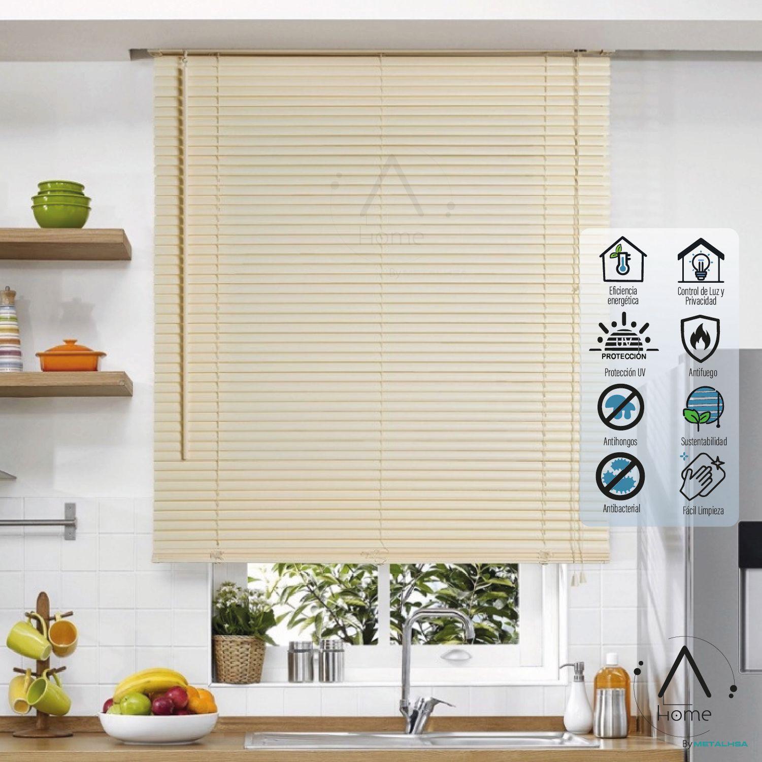 Persiana Veneciana Pvc 25MM 100X165 Cm Manual Marfil-2
