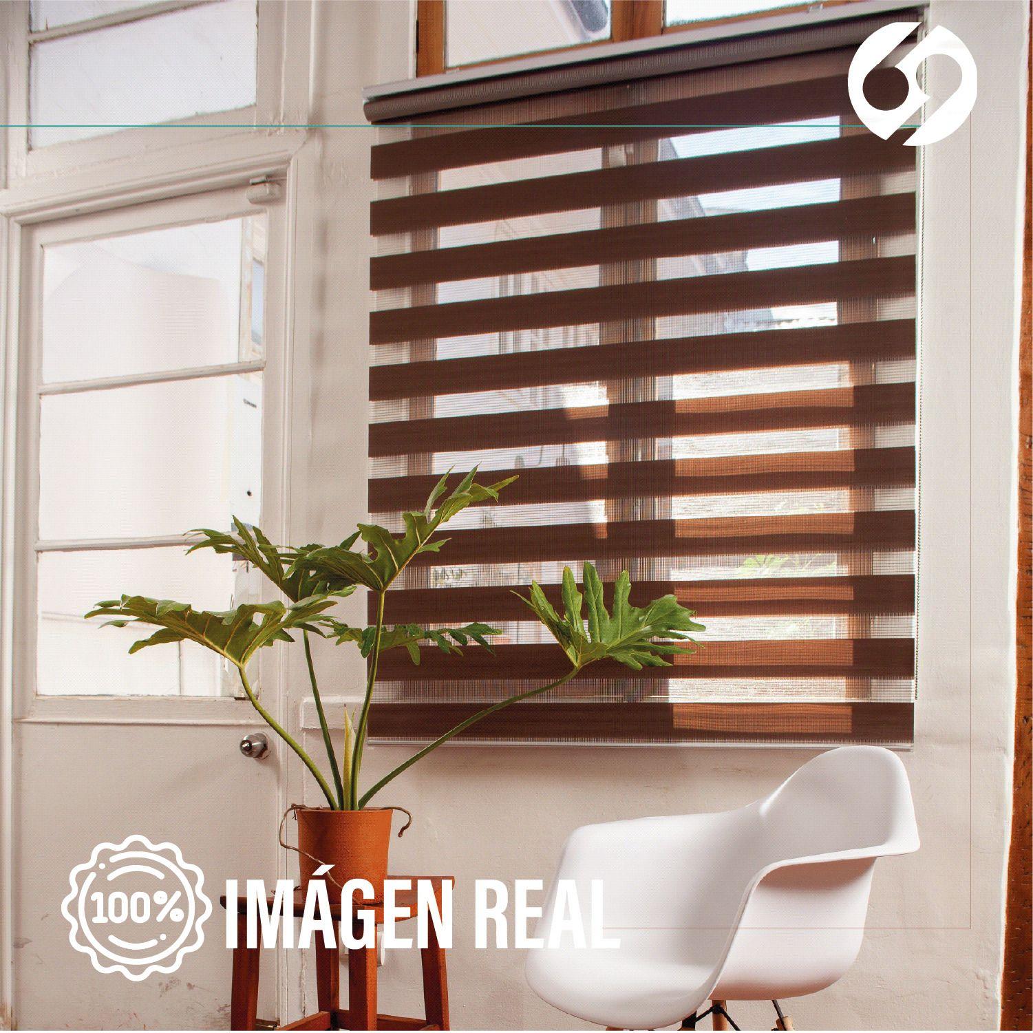 Cortina Roller Duo Zebra Día y Noche Tostado 160 X 165 Cm Sin Cenefa Sunfree-3