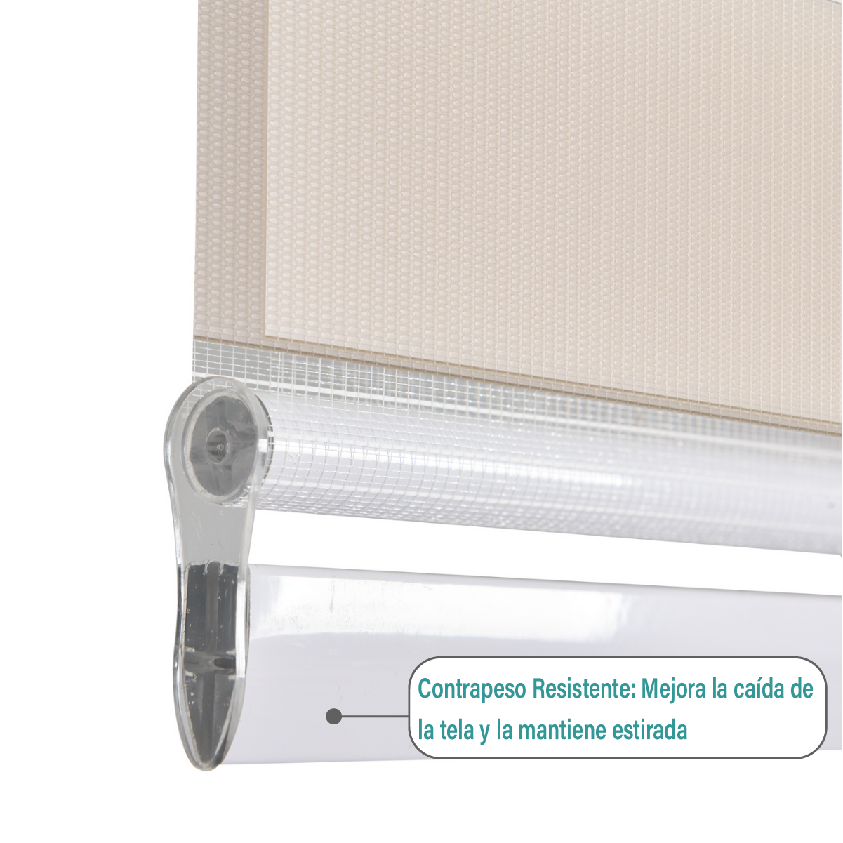 Cortina Roller Duo Zebra Día Y Noche 120 X 165 Cm Color Beige Marca Aura-4