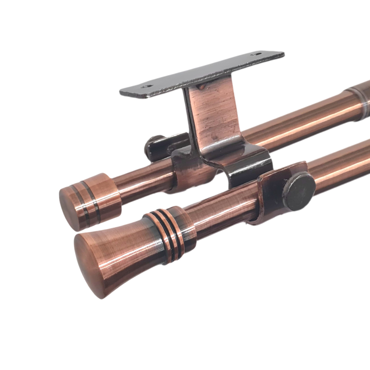 Set Barras para Cortina Doble 16/19 Mm Extensible 75-110 Cm A Techo Cobre Cónico-4