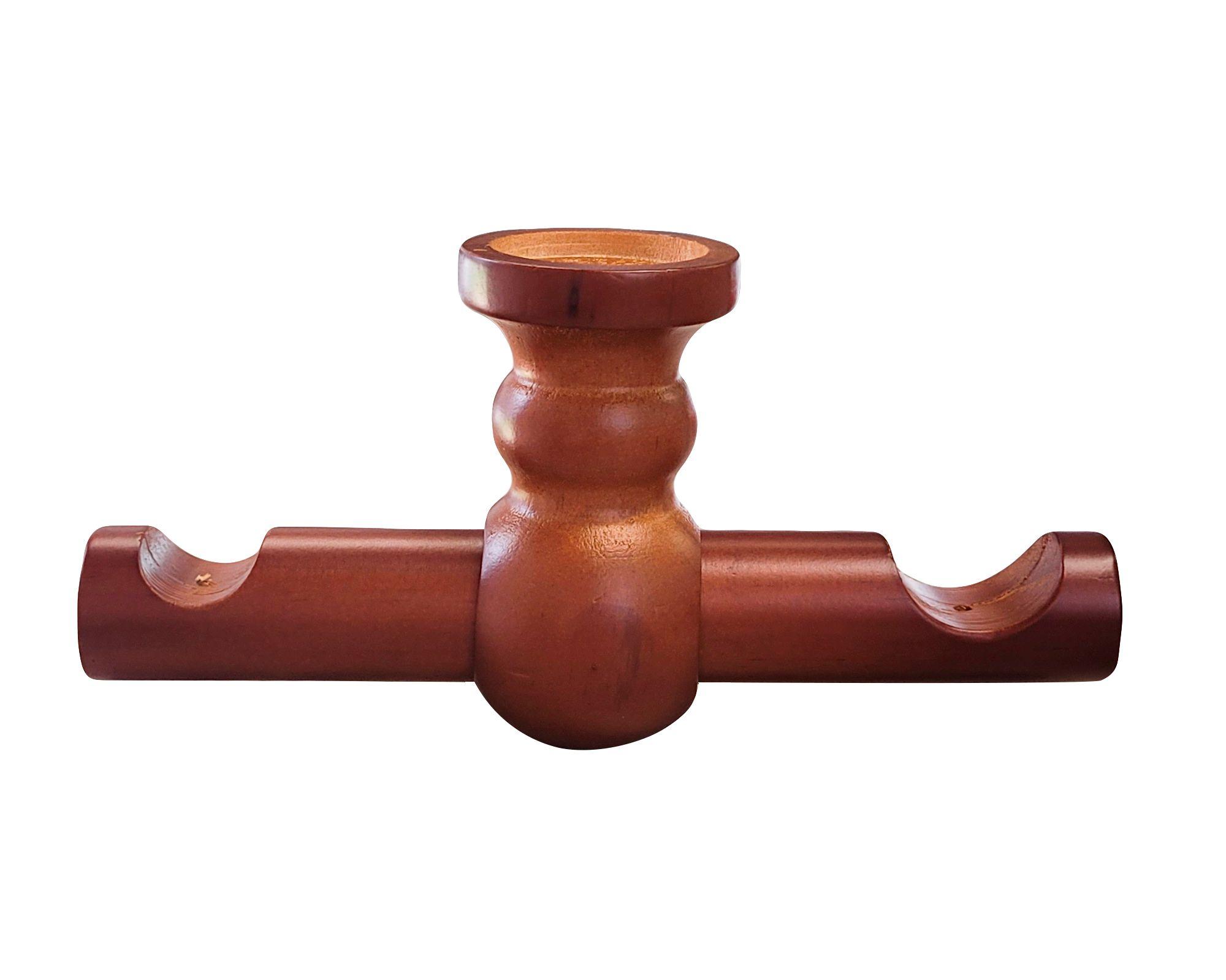 Pack 2 Unidades Soporte Techo Doble De Madera 19/28 Mm Color Chocolate-0