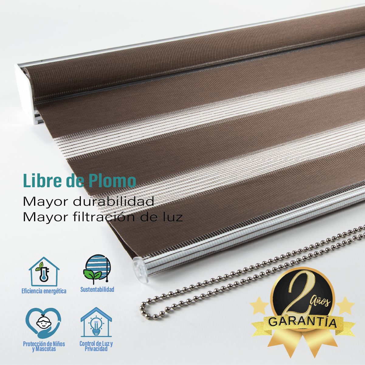 Cortina Roller Duo Zebra Día Y Noche Tostado 120 X 165 Cm Sunfree-1
