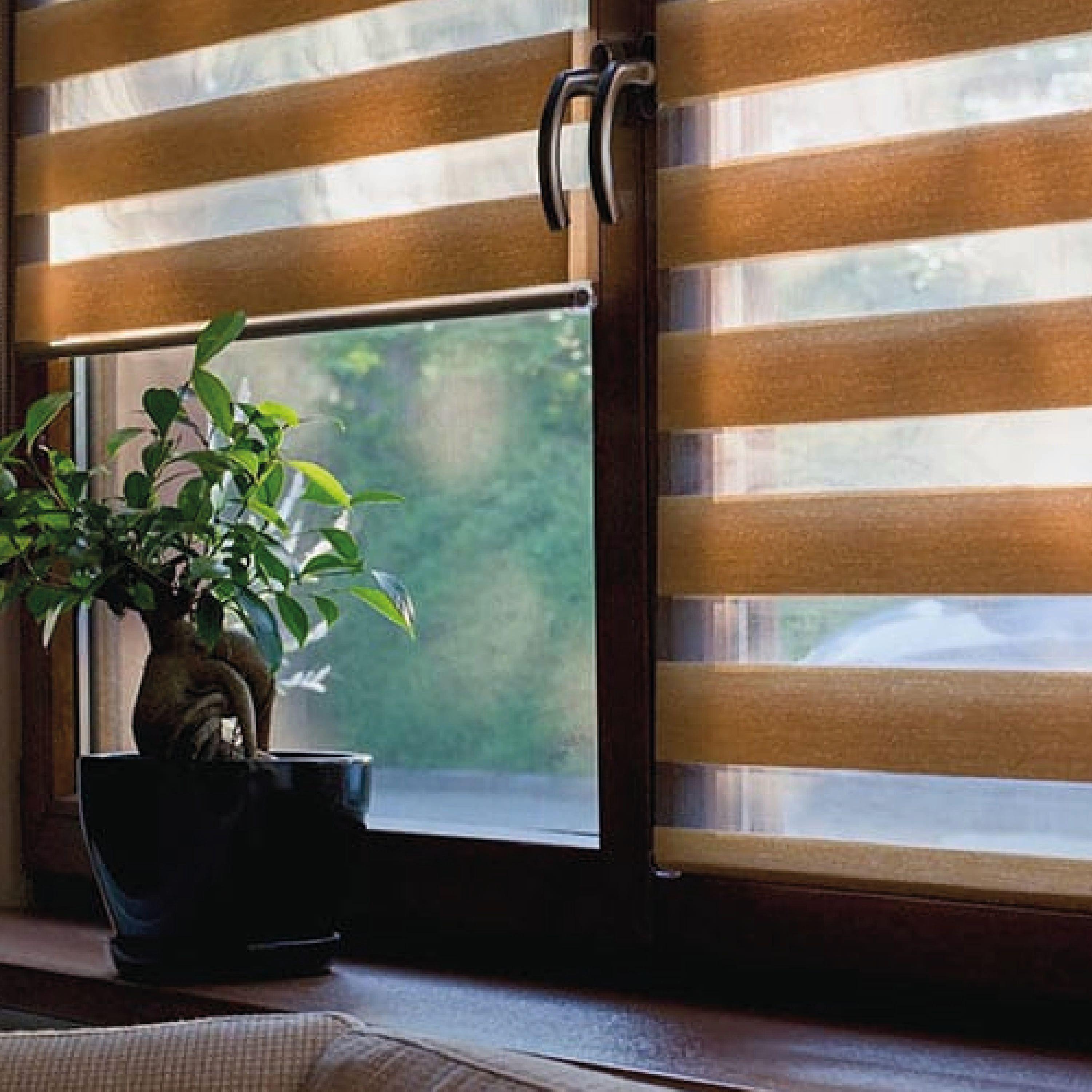 Roller Duo Zebra Día Y Noche Tabaco 90 X 250 Cm Premium-6